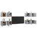 Dulapuri TV suspendate, 8 buc., gri beton, 30,5x30x30 cm - WALTI WALTI