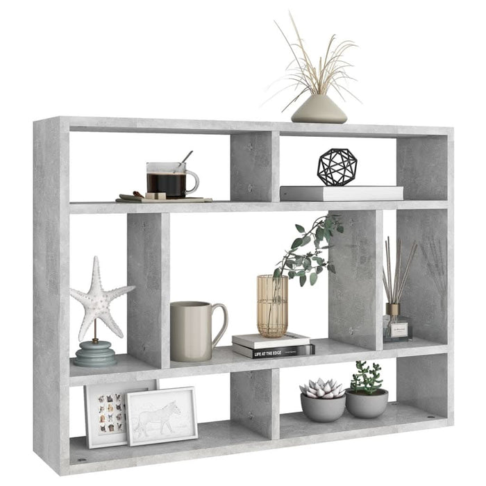 Rafturi de perete, gri beton, 75x16x55 cm, PAL - WALTI WALTI