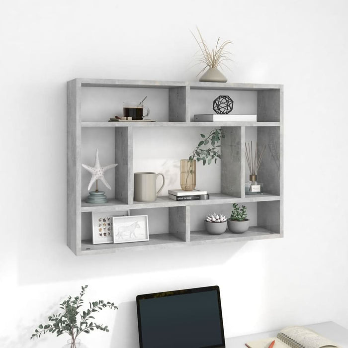 Rafturi de perete, gri beton, 75x16x55 cm, PAL - WALTI WALTI