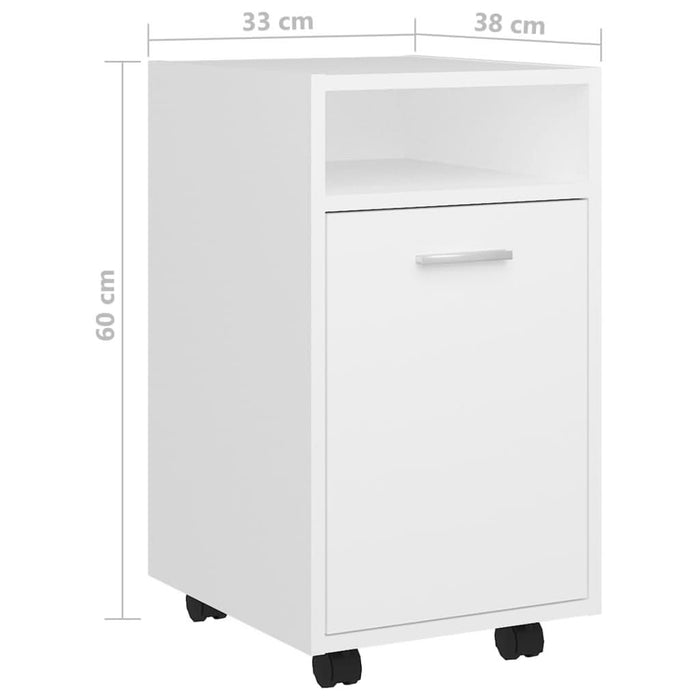 Dulap lateral cu roți, alb, 33x38x60 cm, PAL - WALTI WALTI