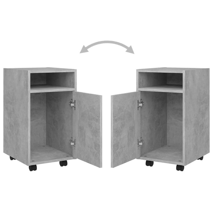 Dulap lateral cu roți, gri beton, 33x38x60 cm, PAL - WALTI WALTI