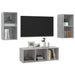 Set dulap TV, 3 piese, gri beton, lemn prelucrat - WALTI WALTI
