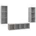 Set de dulapuri TV, 3 piese, gri beton, lemn prelucrat - WALTI WALTI