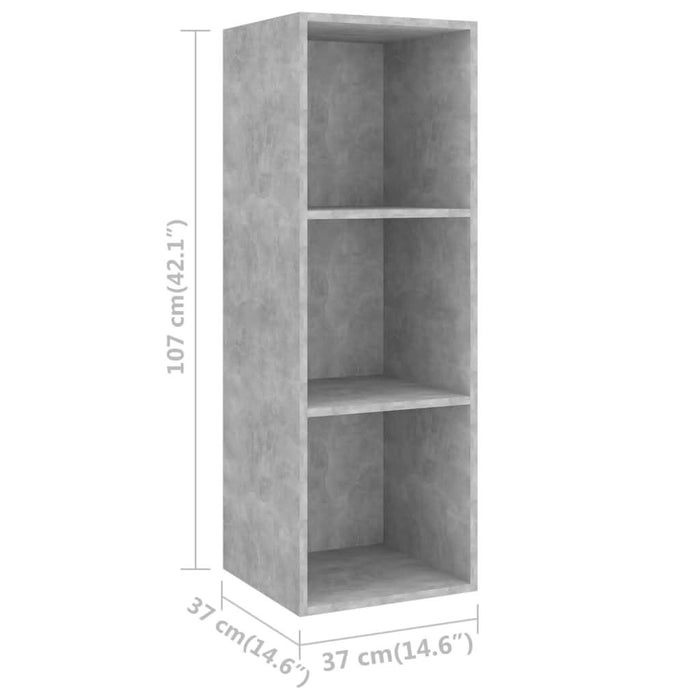 Set de dulapuri TV, 3 piese, gri beton, lemn prelucrat - WALTI WALTI