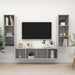 Set de dulapuri TV, 3 piese, gri beton, lemn prelucrat - WALTI WALTI