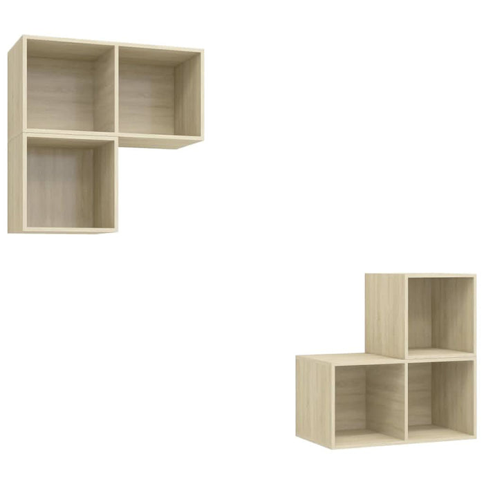 Set de dulapuri TV, 4 piese, stejar sonoma, lemn prelucrat - WALTI WALTI
