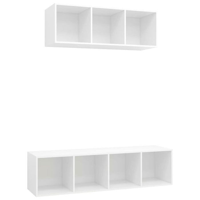 Set de dulapuri TV, 2 piese, alb, lemn prelucrat - WALTI WALTI