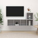 Set de dulapuri TV, 2 piese, gri beton, lemn prelucrat - WALTI WALTI
