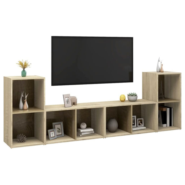 Dulapuri TV 2 buc., stejar Sonoma,72x35x36,5 cm, lemn prelucrat - WALTI WALTI