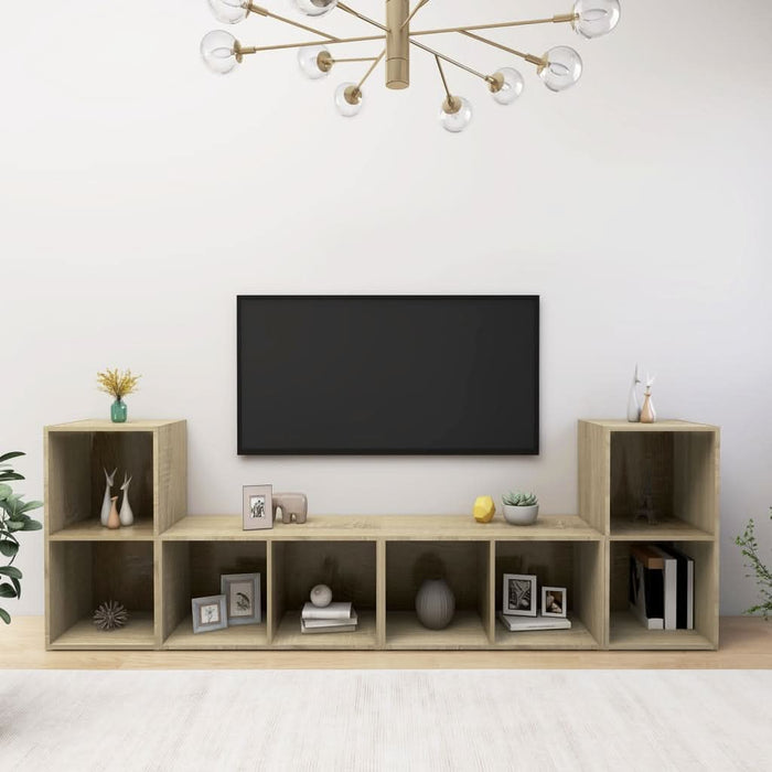 Dulapuri TV 2 buc., stejar Sonoma,72x35x36,5 cm, lemn prelucrat - WALTI WALTI