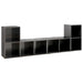 Dulapuri TV 4 buc gri extralucios 72x35x36,5 cm lemn prelucrat - WALTI WALTI