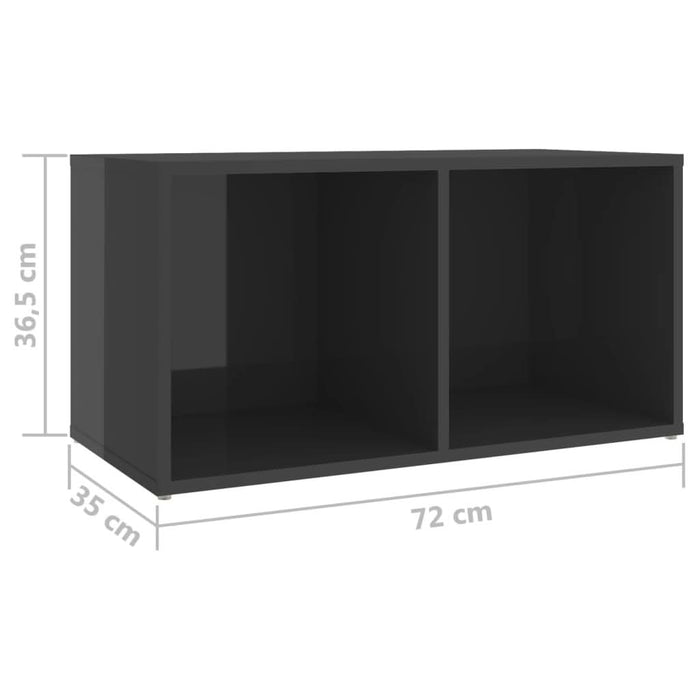 Set de dulapuri TV, 6 piese, gri extralucios, lemn prelucrat - WALTI WALTI