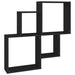 Raft de perete cub, negru, 80x15x78,5 cm, PAL - WALTI WALTI