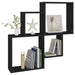 Raft de perete cub, negru, 80x15x78,5 cm, PAL - WALTI WALTI