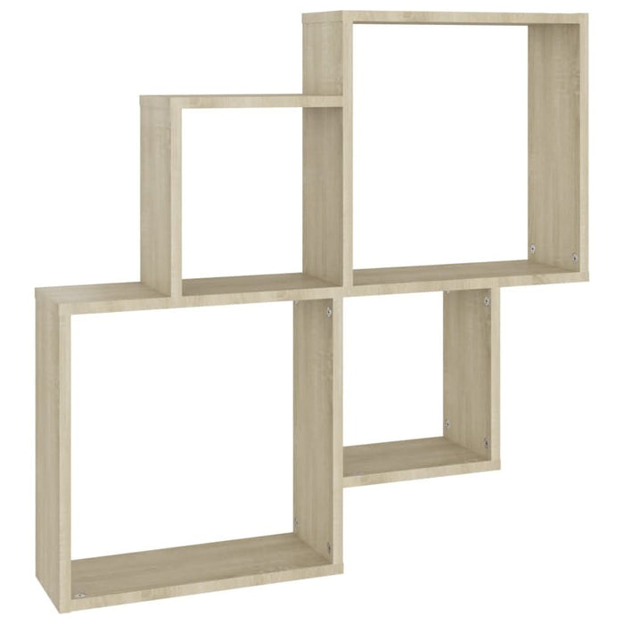 Raft de perete cub, stejar sonoma, 80x15x78,5cm, lemn prelucrat - WALTI WALTI