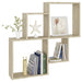 Raft de perete cub, stejar sonoma, 80x15x78,5cm, lemn prelucrat - WALTI WALTI