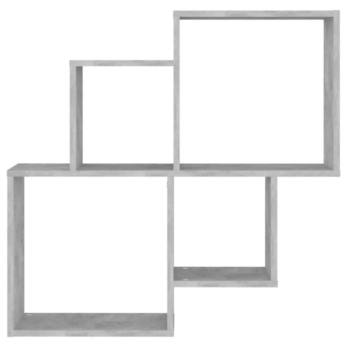 Raft de perete de cub, gri beton, 80x15x78,5 cm, PAL - WALTI WALTI