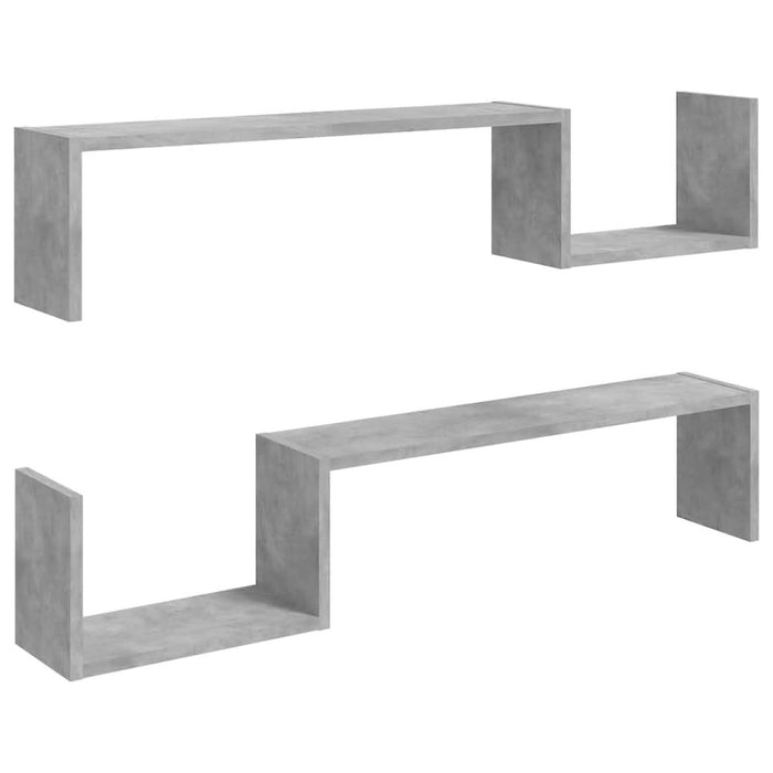 Rafturi de perete, 2 buc, gri beton, 100x15x20 cm, PAL - WALTI WALTI