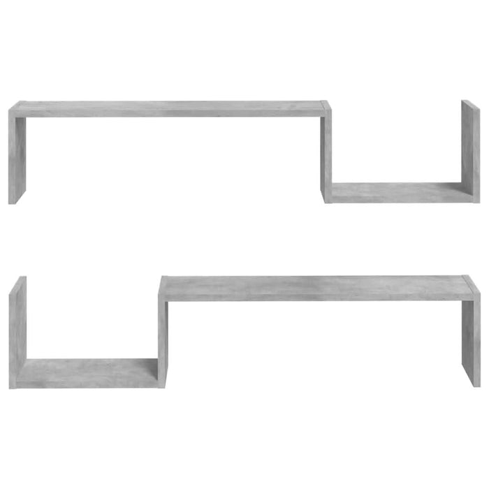 Rafturi de perete, 2 buc, gri beton, 100x15x20 cm, PAL - WALTI WALTI