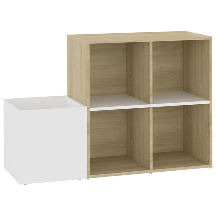 Pantofar de hol, alb și stejar sonoma, 105x35,5x70 cm, PAL - WALTI WALTI