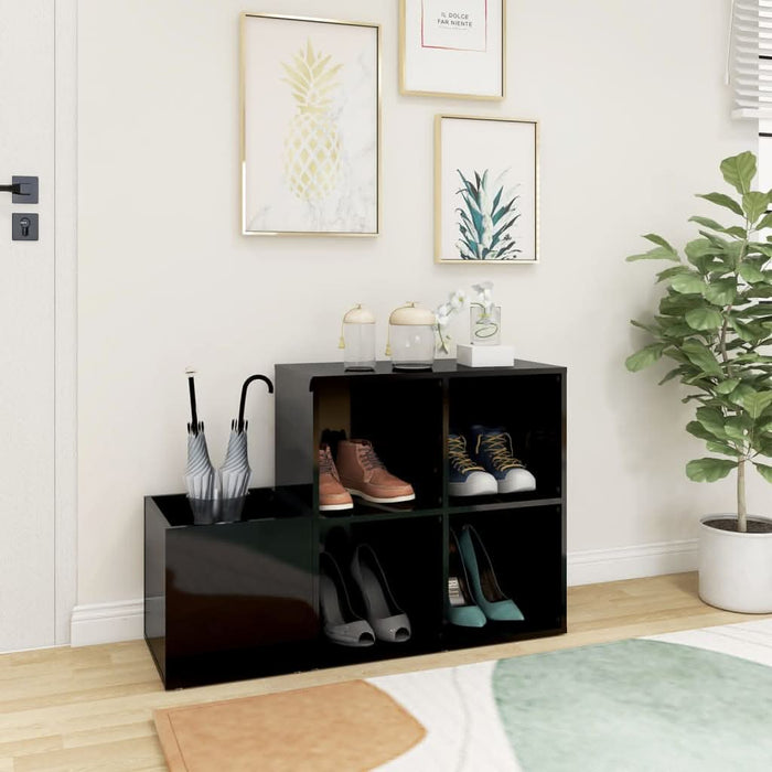 Pantofar de hol, negru extralucios, 105x35,5x70 cm, PAL - WALTI WALTI