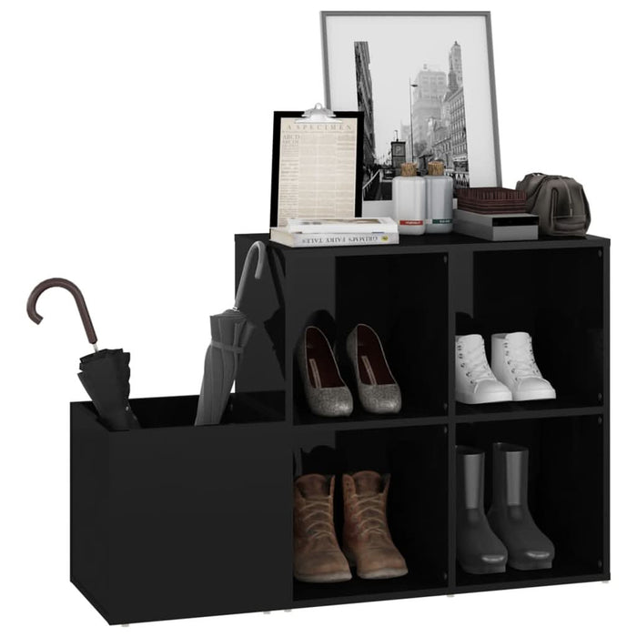 Pantofar de hol, negru extralucios, 105x35,5x70 cm, PAL - WALTI WALTI