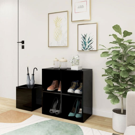 Pantofar de hol, negru extralucios, 105x35,5x70 cm, PAL - WALTI WALTI