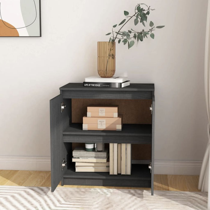 Dulap lateral, gri, 60x36x65 cm, lemn masiv de pin - WALTI WALTI