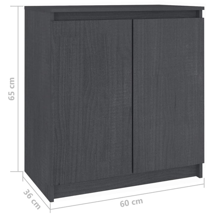 Dulap lateral, gri, 60x36x65 cm, lemn masiv de pin - WALTI WALTI