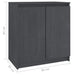 Dulap lateral, gri, 60x36x65 cm, lemn masiv de pin - WALTI WALTI