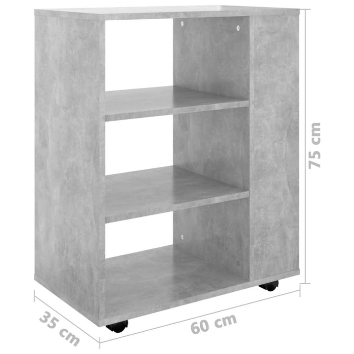 Dulap cu roți, gri beton, 60x35x75 cm, PAL - WALTI WALTI