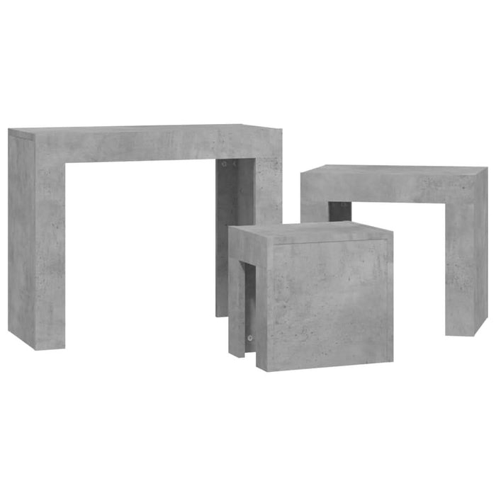 Măsuțe de cafea suprapuse, 3 buc., gri beton, PAL - WALTI WALTI