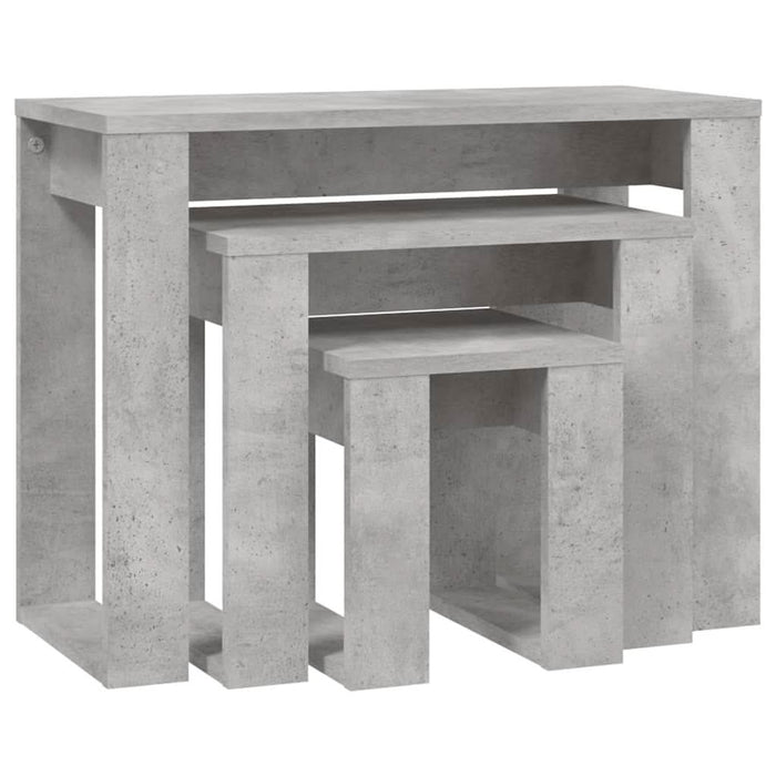 Mese suprapuse, 3 buc., gri beton, lemn compozit - WALTI WALTI