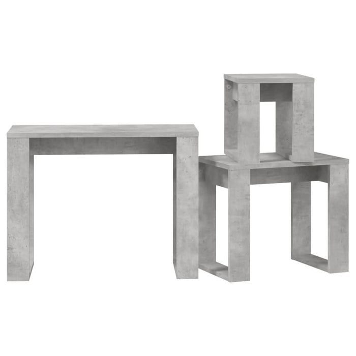 Mese suprapuse, 3 buc., gri beton, lemn compozit - WALTI WALTI