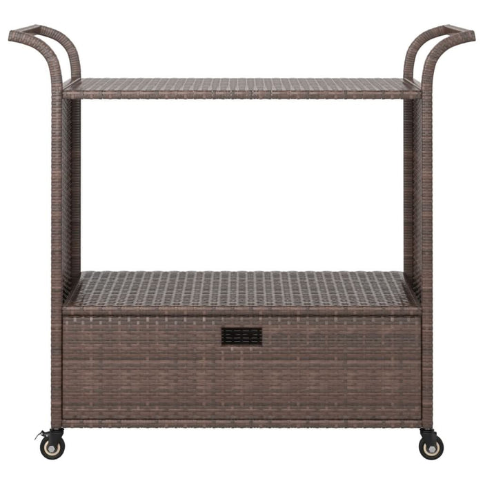 Cărucior de bar cu sertar, maro, 100x45x97 cm, poliratan - WALTI WALTI