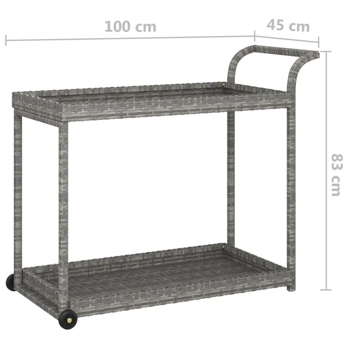 Cărucior de bar, gri, 100x45x83 cm, poliratan - WALTI WALTI