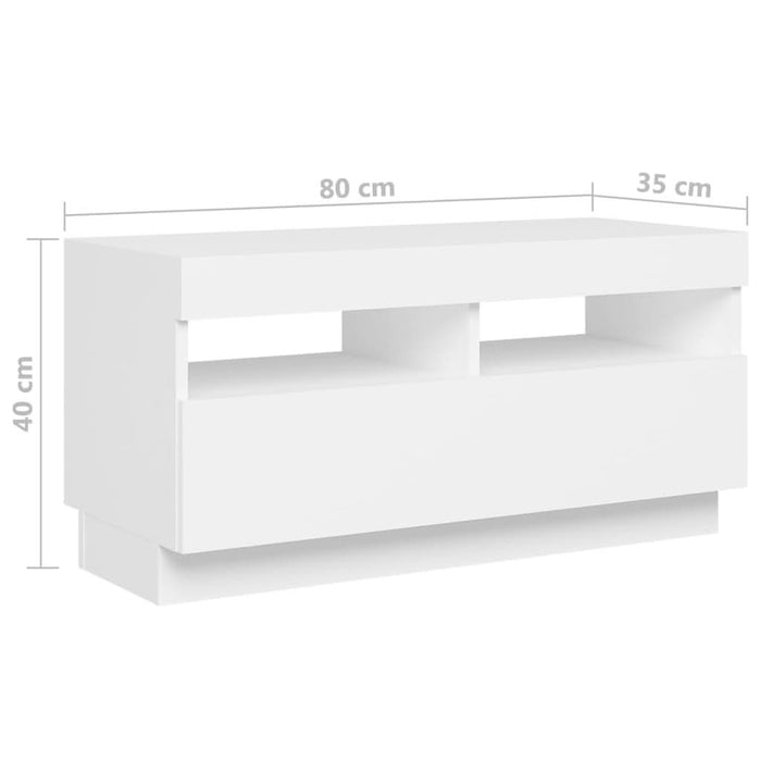 Comodă TV cu lumini LED, alb, 180x35x40 cm - WALTI WALTI