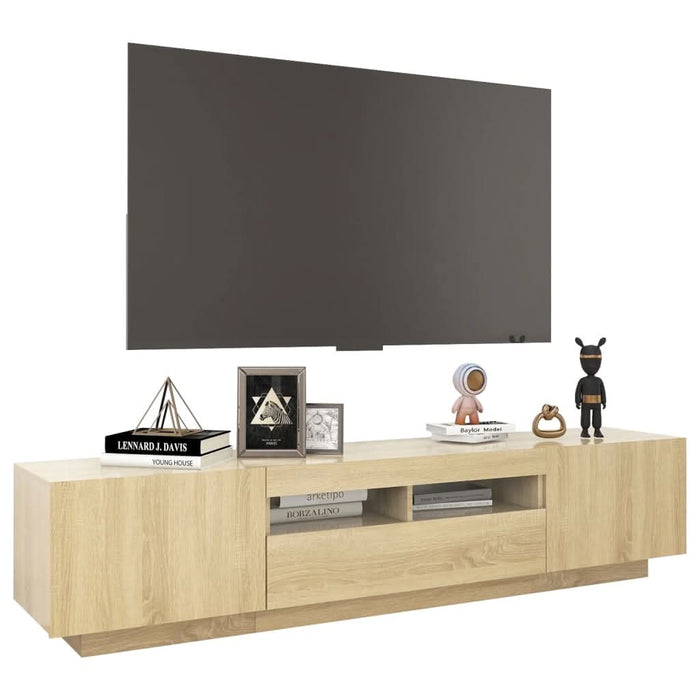 Comodă TV cu lumini LED, stejar sonoma, 180x35x40 cm - WALTI WALTI