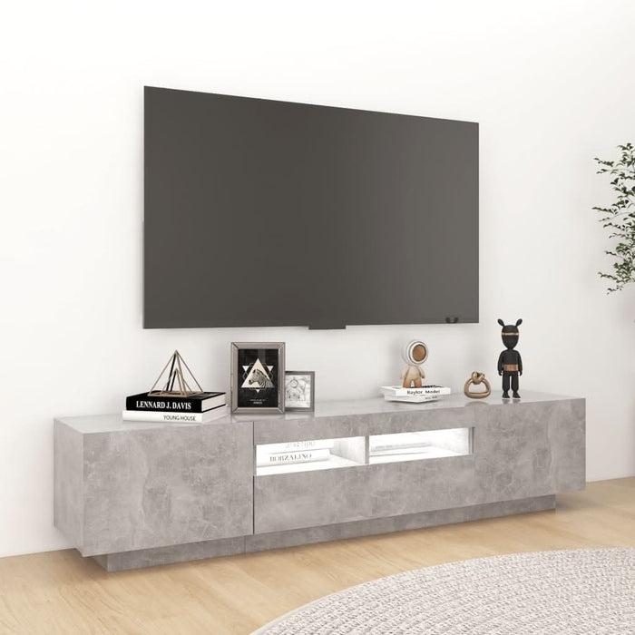 Comodă TV cu lumini LED, gri beton, 180x35x40 cm - WALTI WALTI