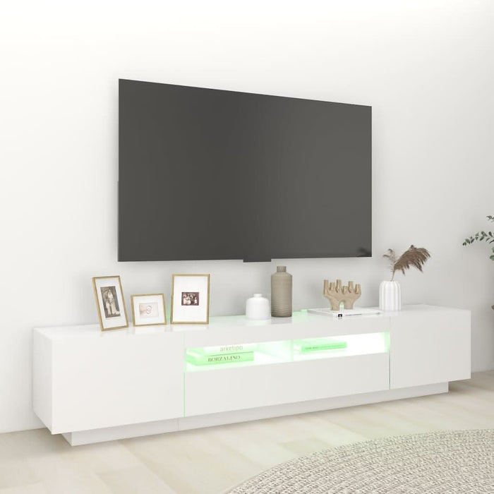 Comodă TV cu lumini LED, alb, 200x35x40cm - WALTI WALTI