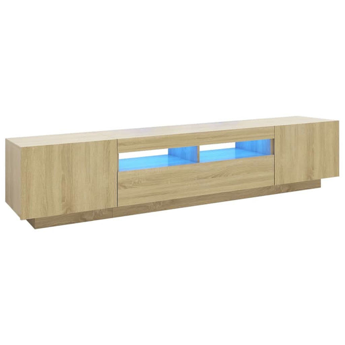 Comodă TV cu lumini LED, stejar sonoma, 200x35x40 cm - WALTI WALTI