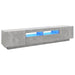 Comodă TV cu lumini LED, gri beton, 200x35x40 cm - WALTI WALTI