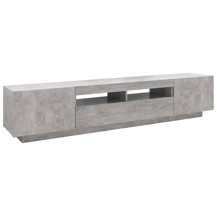 Comodă TV cu lumini LED, gri beton, 200x35x40 cm - WALTI WALTI