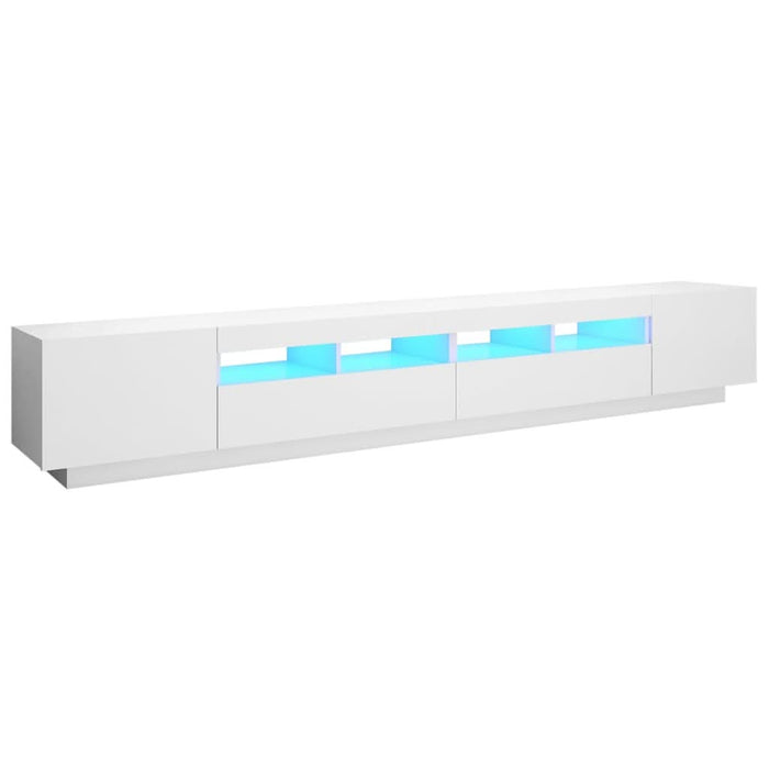 Comodă TV cu lumini LED, alb, 260x35x40 cm - WALTI WALTI