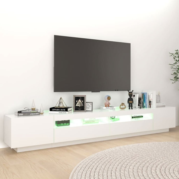 Comodă TV cu lumini LED, alb, 260x35x40 cm - WALTI WALTI