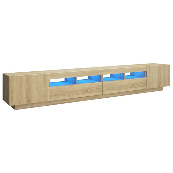 Comodă TV cu lumini LED, stejar Sonoma, 260x35x40 cm - WALTI WALTI