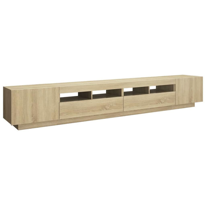 Comodă TV cu lumini LED, stejar Sonoma, 260x35x40 cm - WALTI WALTI