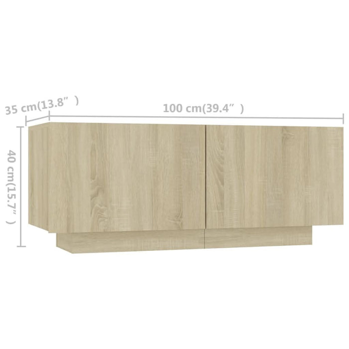 Comodă TV cu lumini LED, stejar Sonoma, 260x35x40 cm - WALTI WALTI