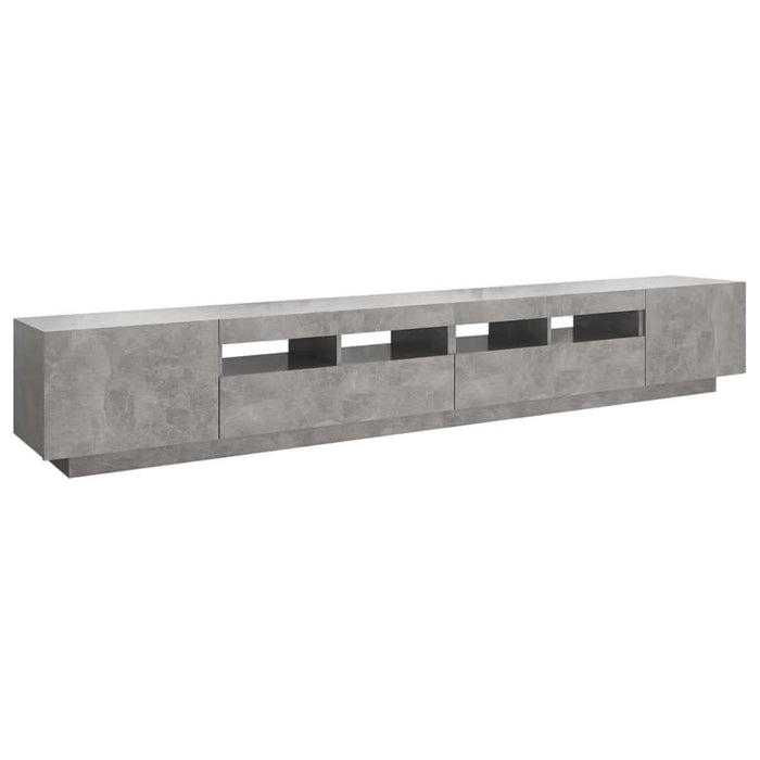 Comodă TV cu lumini LED, gri beton, 260x35x40 cm - WALTI WALTI