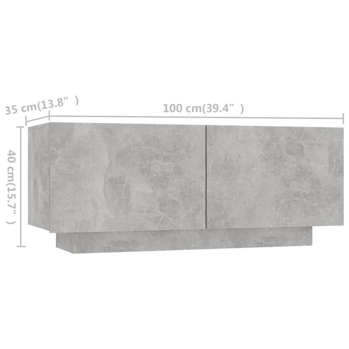Comodă TV cu lumini LED, gri beton, 260x35x40 cm - WALTI WALTI